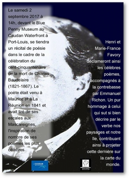 Récital de poésie de Charles Baudelaire au Blue Penny Museum de Caudan pour ses 150 ans
